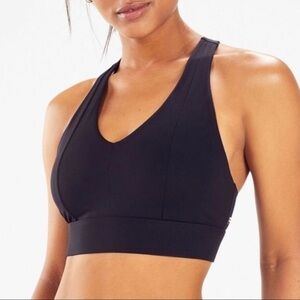 Fabletics Mila Medium Impact Sports Bra,‎ Black, Phone Pocket, Size XS?